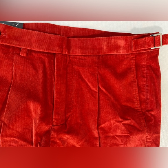NEW Men's Murano Lucas Carrot Fit Corduroy Pleated Pants Rustic Red $95 - Picture 7 of 11